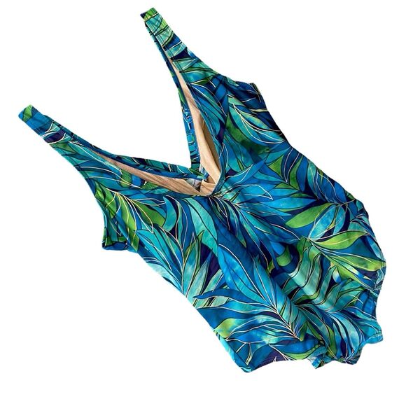 Kirkland Miraclesuit Women’s 1 Piece Swimsuit | Oceanus Palm Floral Size 16 - Picture 3 of 9